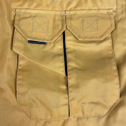 Y2K TXT Yellow Nylon Utility Gorpcore Multi-Pocket Full Zip Vest M