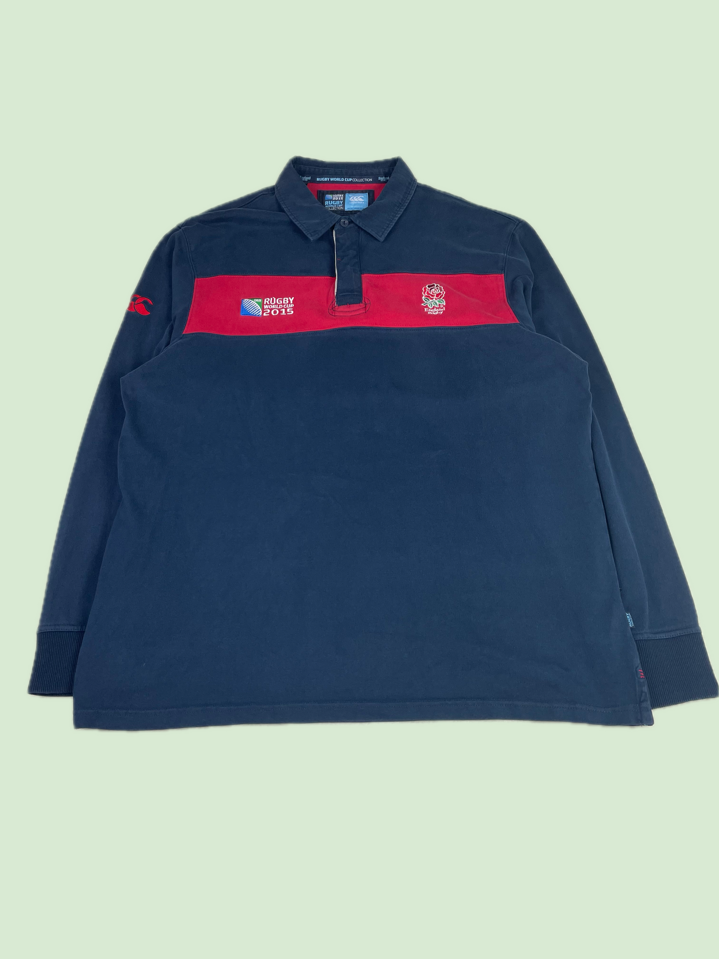 Canterbury England Rugby World Cup 2015 Long Sleeve Rugby Polo Navy