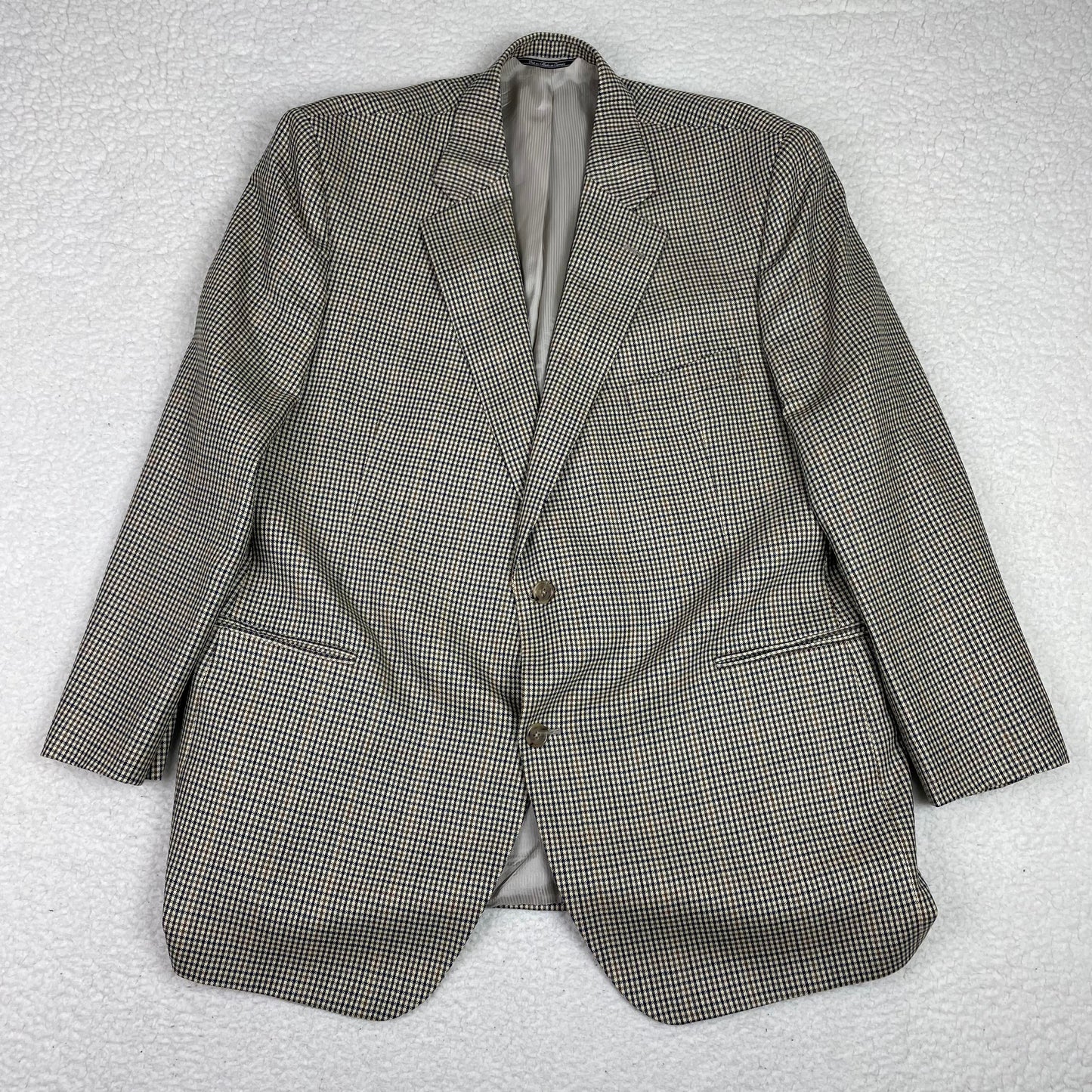 Jack Victor Silk Wool Hopsack Microcheck Suit Blazer