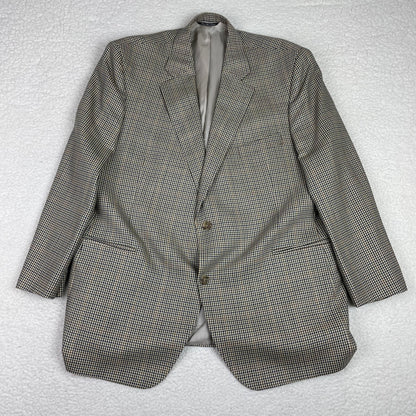 Jack Victor Silk Wool Hopsack Microcheck Suit Blazer