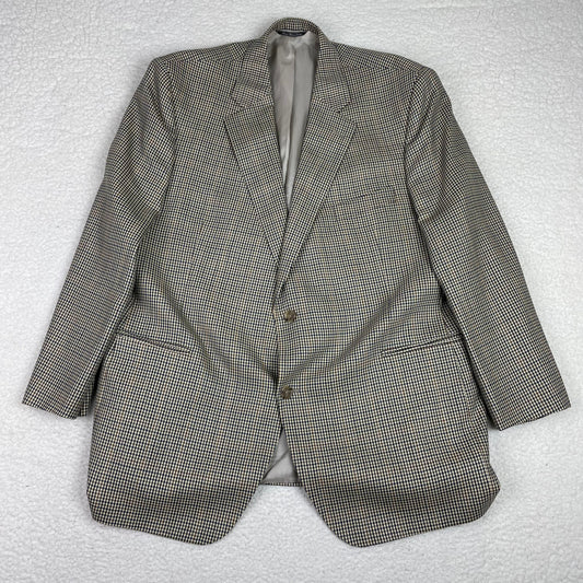 Jack Victor Silk Wool Hopsack Microcheck Suit Blazer