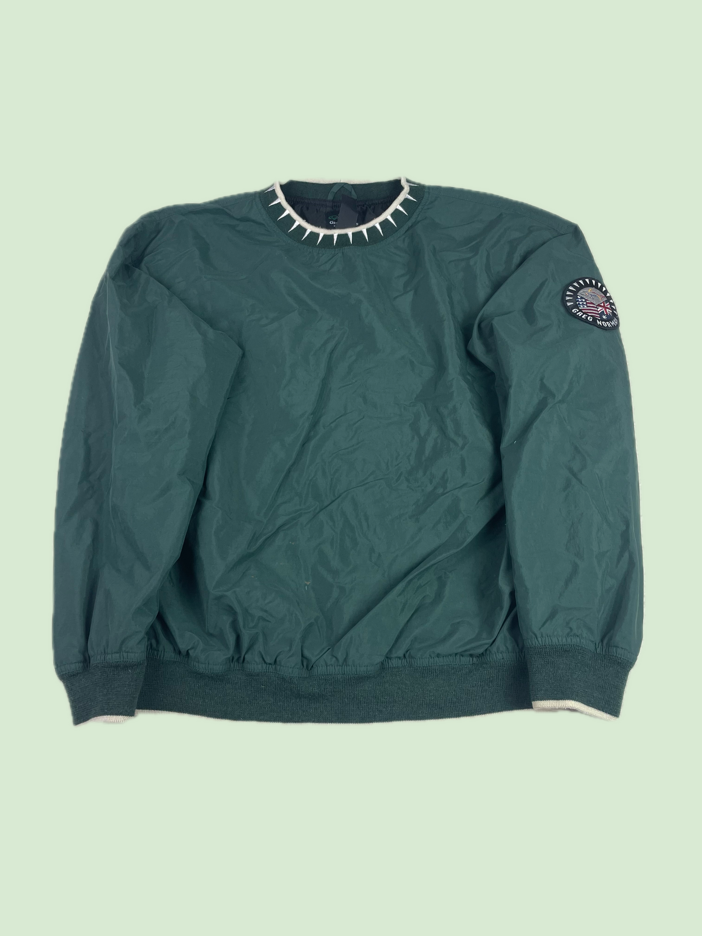 Greg Norman Green Shark Tooth Windbreaker Pullover Jacket