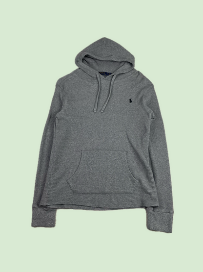 Polo Ralph Lauren Grey Waffle Knit Thermal Hoodie Embroidered Pony