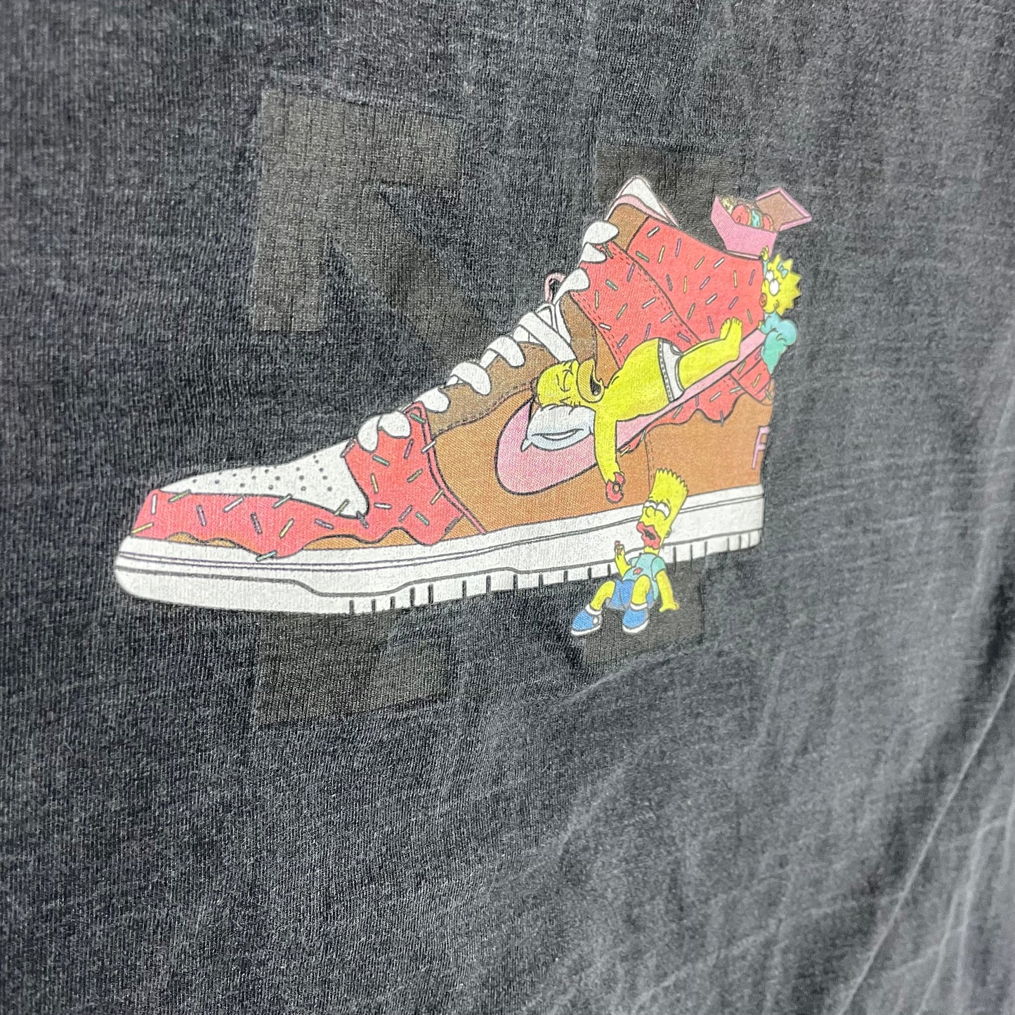 Bootleg Off-White x Simpsons Distressed Graphic Shirt