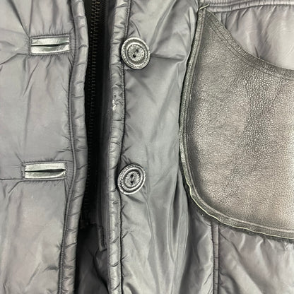Mackage Black Fur Trim Hooded Puffer Parka Jacket Leather Trim