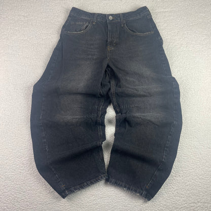 BDG Baggy Barrel Gray Drop Crotch Button Fly Denim Jeans