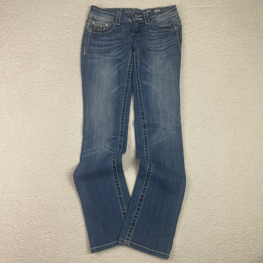 Missme Straight Leg Light Wash Blue Low Rise Jeans