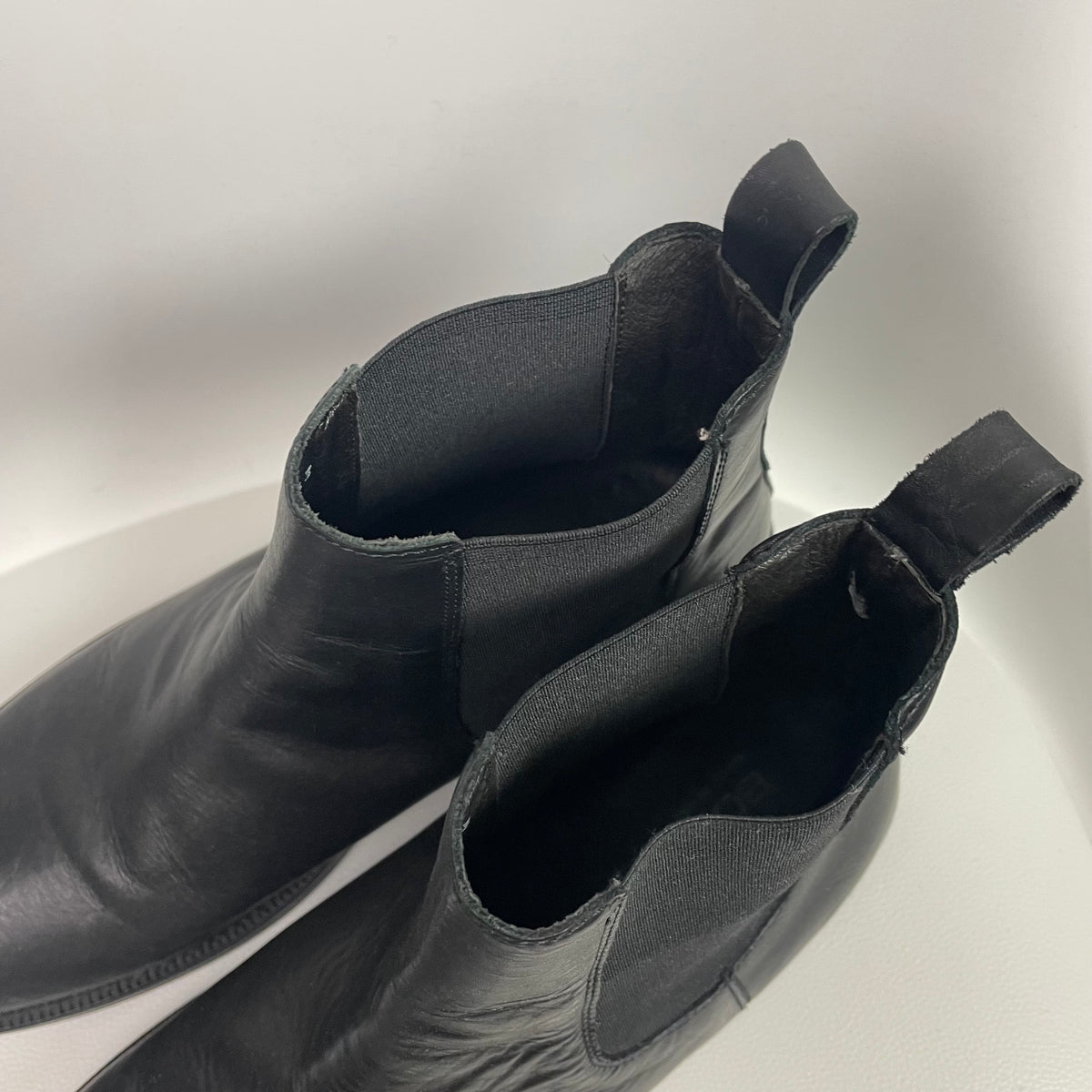 Boemos Black Leather Chelsea Boots 43 Made In Italy