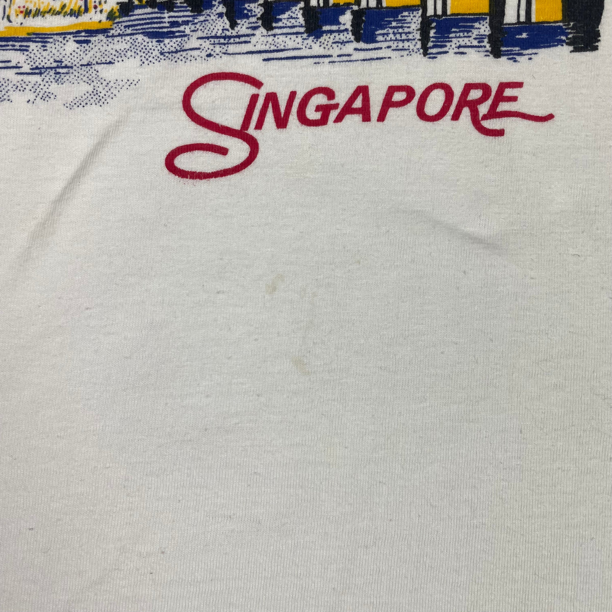 Vintage White Yu Hwa Yuan Chinese Garden Singapore Graphic T-Shirt (M)