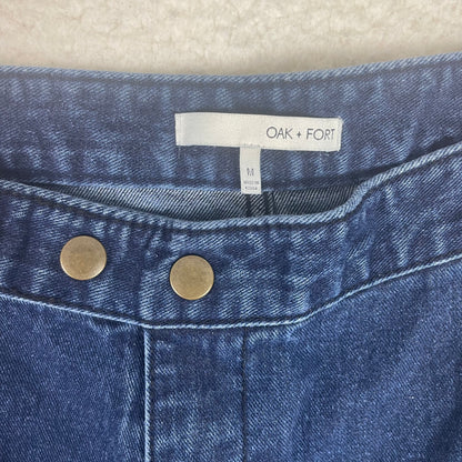 Oak + Fort Dark Blue Wash Wide Leg Flare Bell Bottom Jeans
