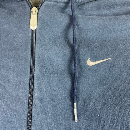 Vintage Nike Navy Blue Zip Up Hoodie Silver Tab