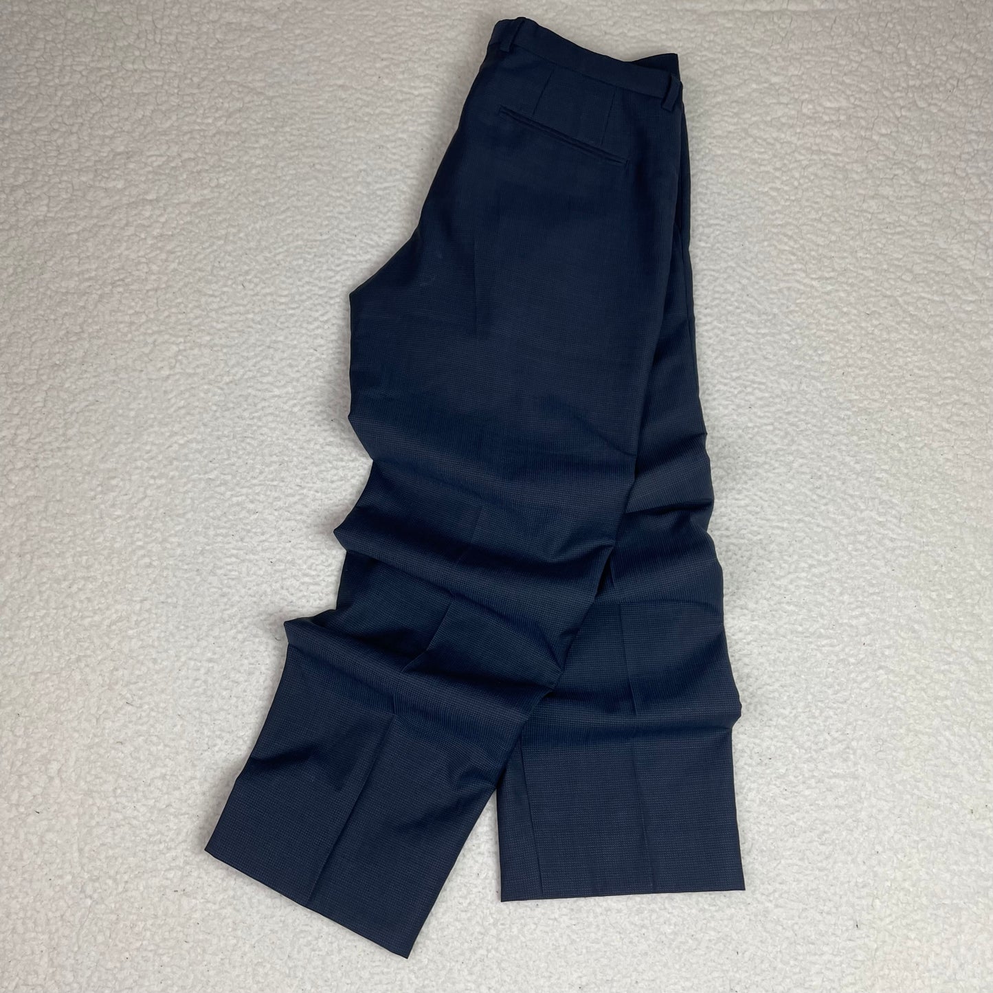 Hugo Boss Amaro Heise Blue Micro Check Slack Pants