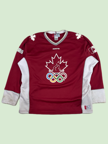 Roots Sydney 2000 Team Canada Olympic Hockey Jersey Red White