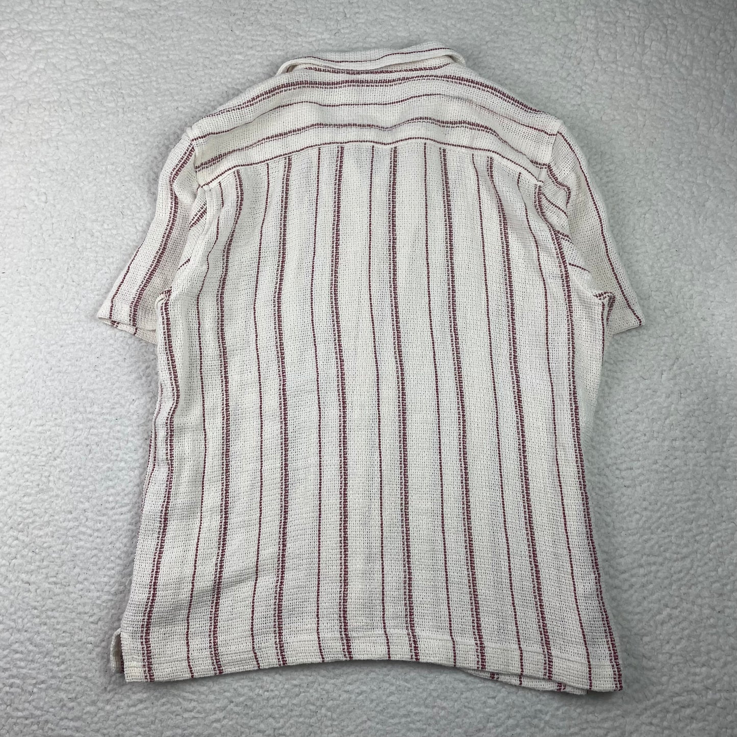 Zara Knit Waffle Ribbed Resort Button Up Shirt