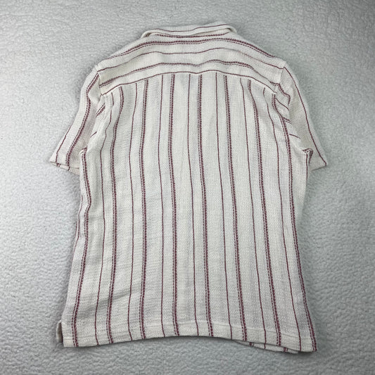 Zara Knit Waffle Ribbed Resort Button Up Shirt
