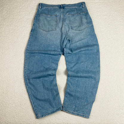 Vintage Uniqlo Light Wash Blue Barrel Oversized Jeans