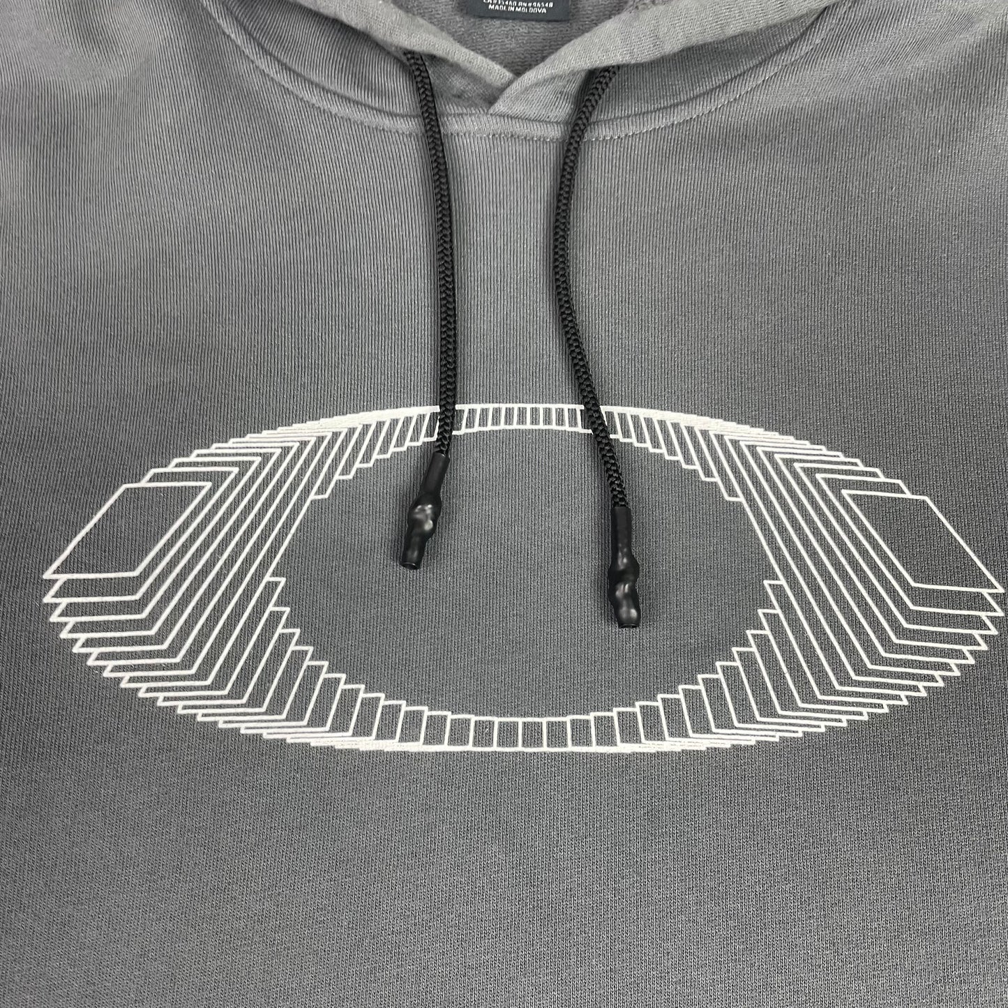 Y2K Center Logo Oakley Grey Graphic Logo Pullover Hoodie