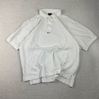 Vintage Nike Center Logo Cream White Polo