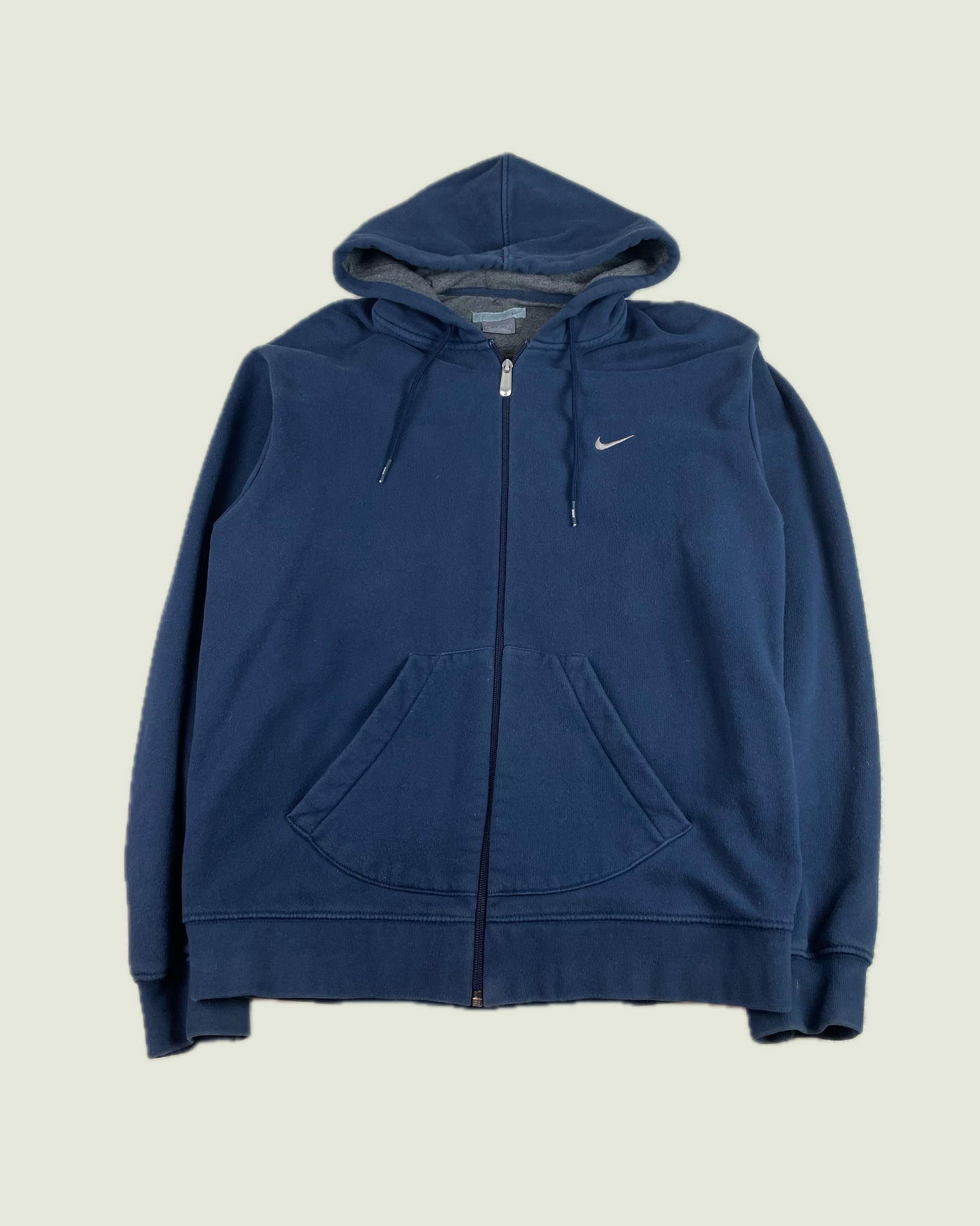 Vintage Nike Navy Blue Zip Up Hoodie Silver Tab