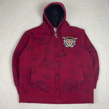 Vintage Y2K Avirex Red Zip Up Y2K Hoodie
