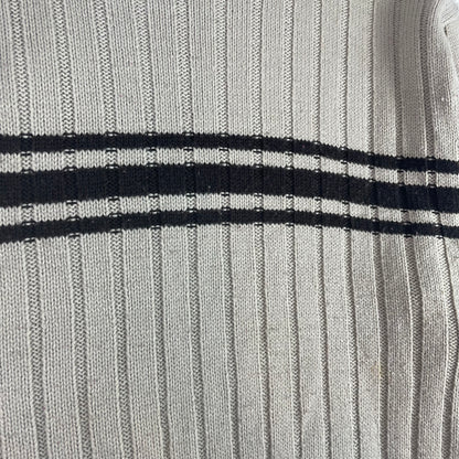 Vintage Stripe Ribbed Chunky Knit Biege Sweater
