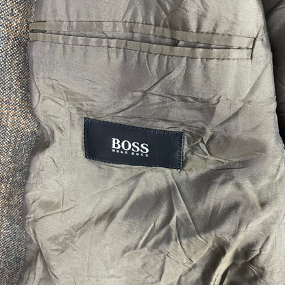 Vintage Hugo Boss Bertolucci Brown Tweed Virgin Wool Cashmere Blazer