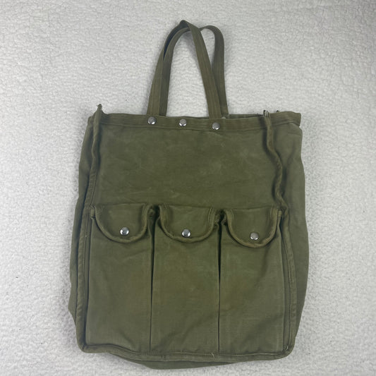 Vintage Military Canvas Cloth Camo Green Satchel Bag