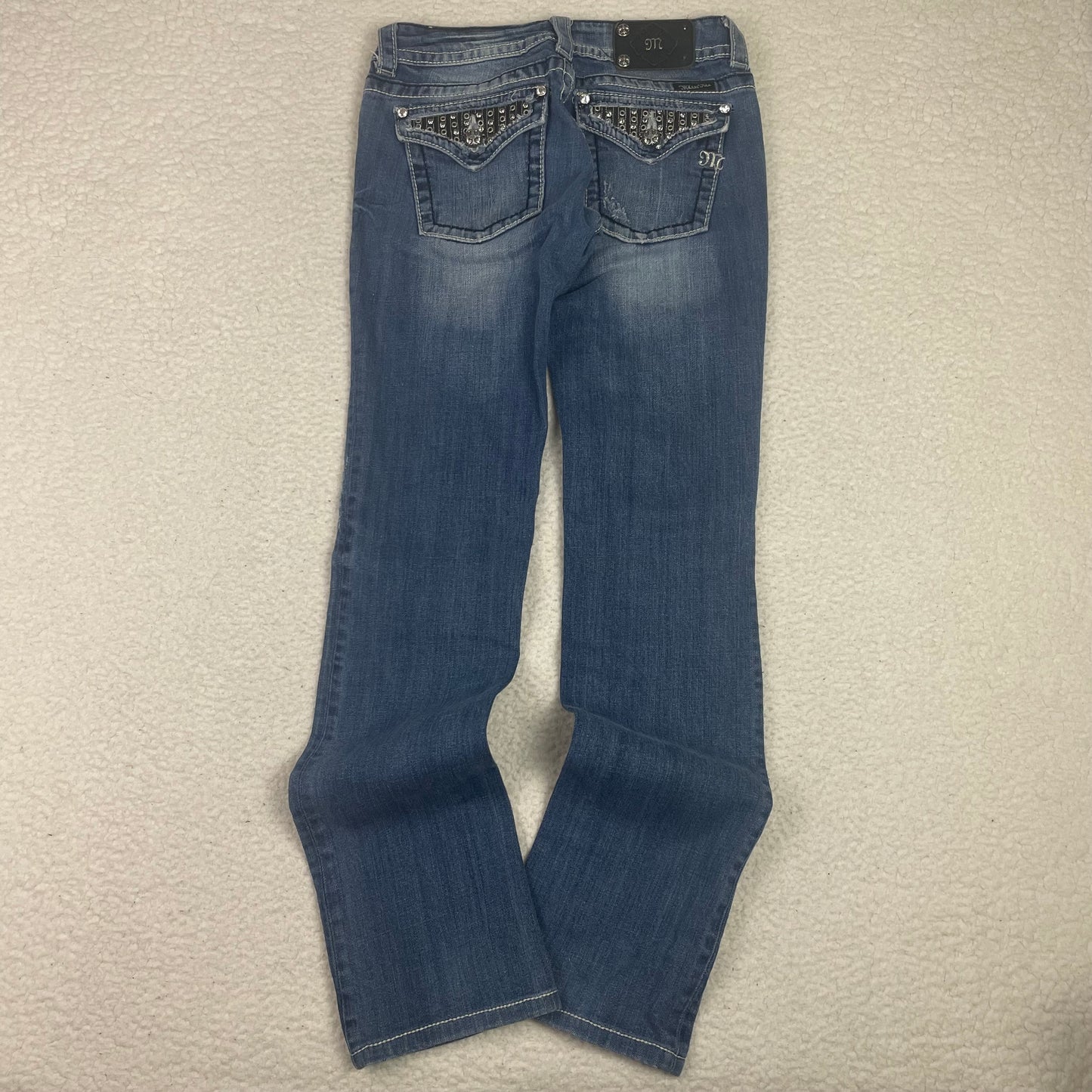 Missme Straight Leg Light Wash Blue Low Rise Jeans