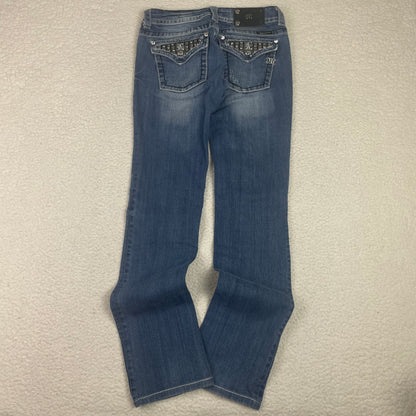 Missme Straight Leg Light Wash Blue Low Rise Jeans