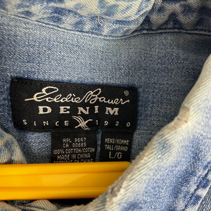 Vintage Eddie Bauer Medium Wash Denim Button Up Shirt