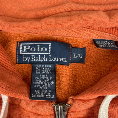 Polo Ralph Lauren Salmon Orange Full Zip Hoodie Embroidered Pony Logo