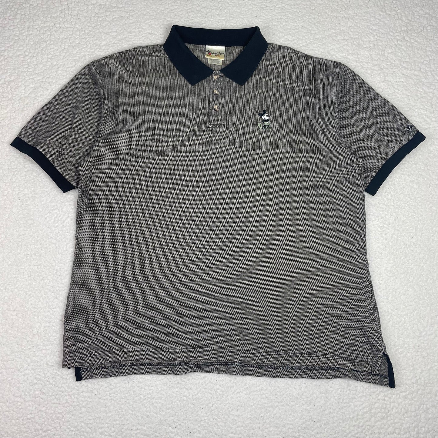 Vintage Mickey Mouse Disney World Herringbone Polo