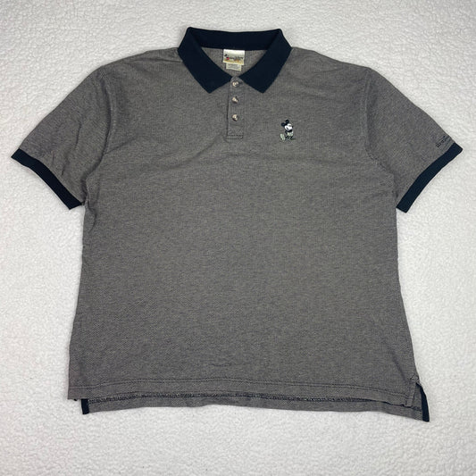 Vintage Mickey Mouse Disney World Herringbone Polo