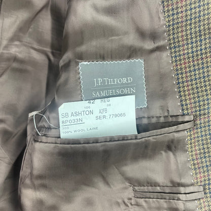 Vintage JP Tilford Samuelsohn Houndstooth 100% Wool Blazer