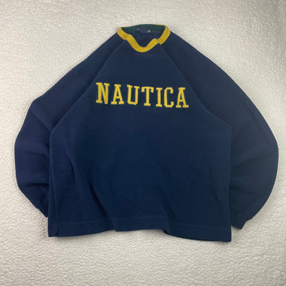 Vintage Nautica Fleece Spellout Pullover Sweatshirt