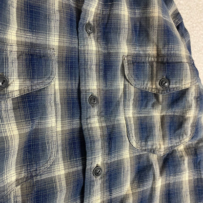 RRL Ralph Lauren Button Up Blue Flannel Shirt