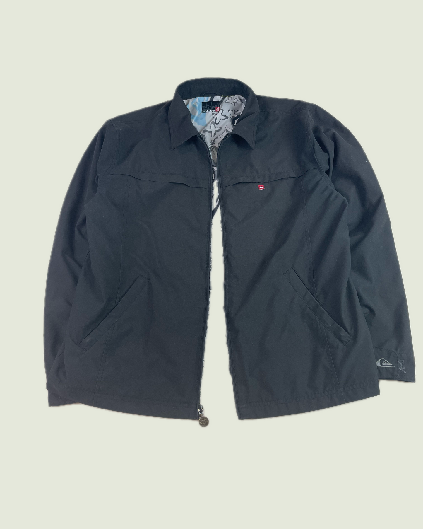 Y2K Quiksilver Harrington Black Zip Up Windbreaker Jacket
