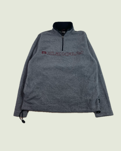 Y2K Old Navy 1/4 Zip Up Gray Fleece Sweater