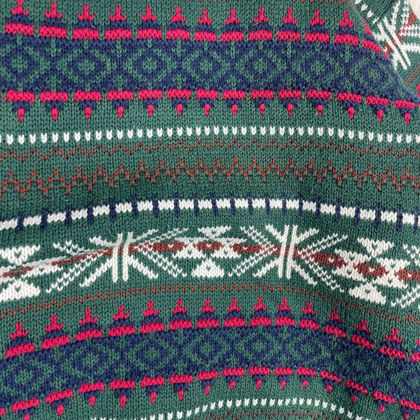 Vintage Fair Isle Nordic Green Blue Red Sweater