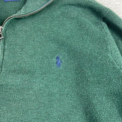 Vintage Polo Ralph Lauren 1/4 Zip Up Green Sweater