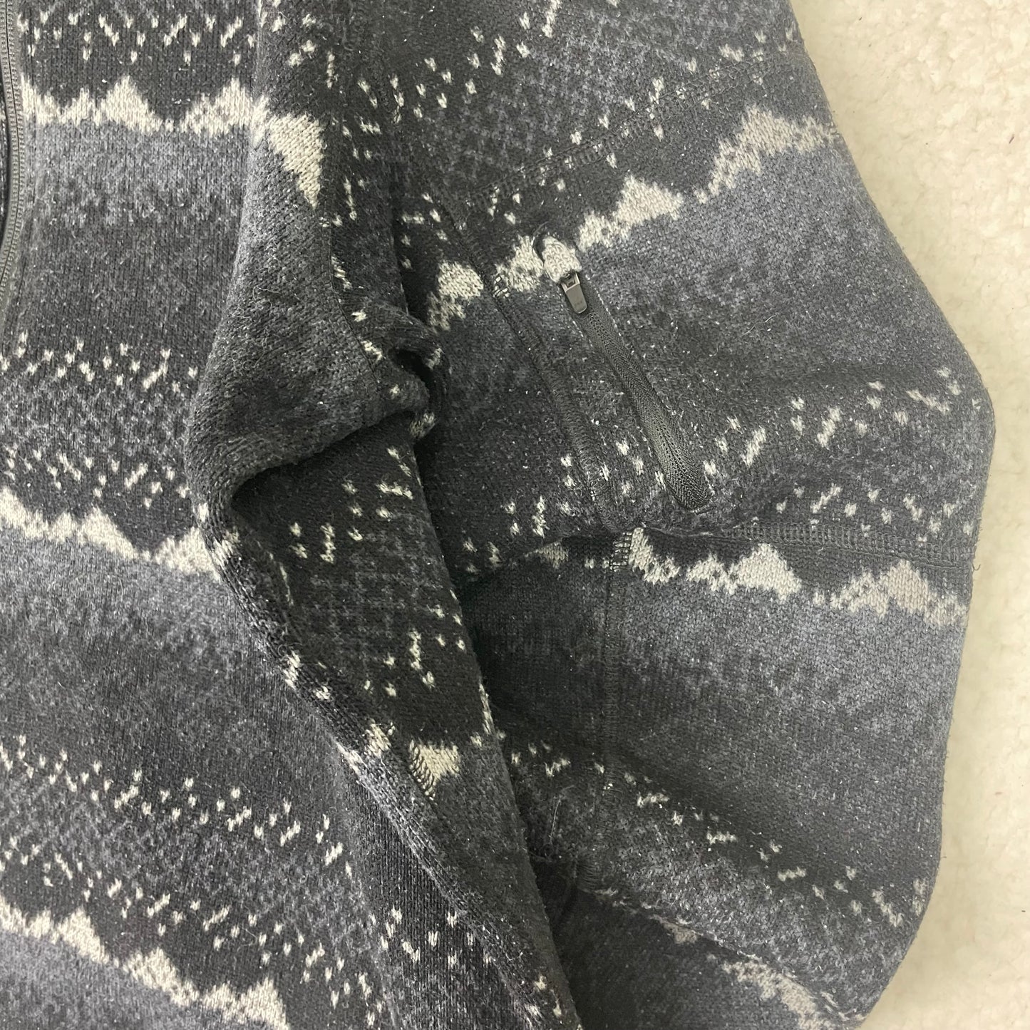 The North Face Gray Fair Isle 1/4 Zip Up Sweater