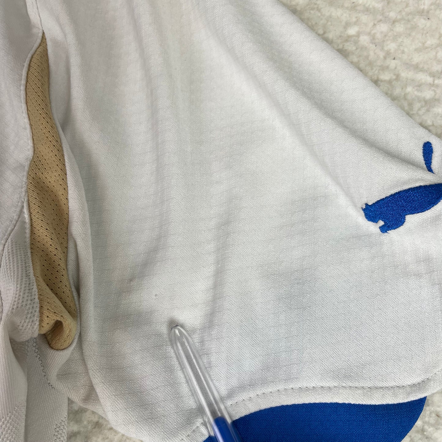Vintage Puma Italy FIGC National Team Soccer Jersey White Blue