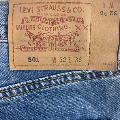 Vintage Levis 501 XX Button Fly Light Wash Jeans
