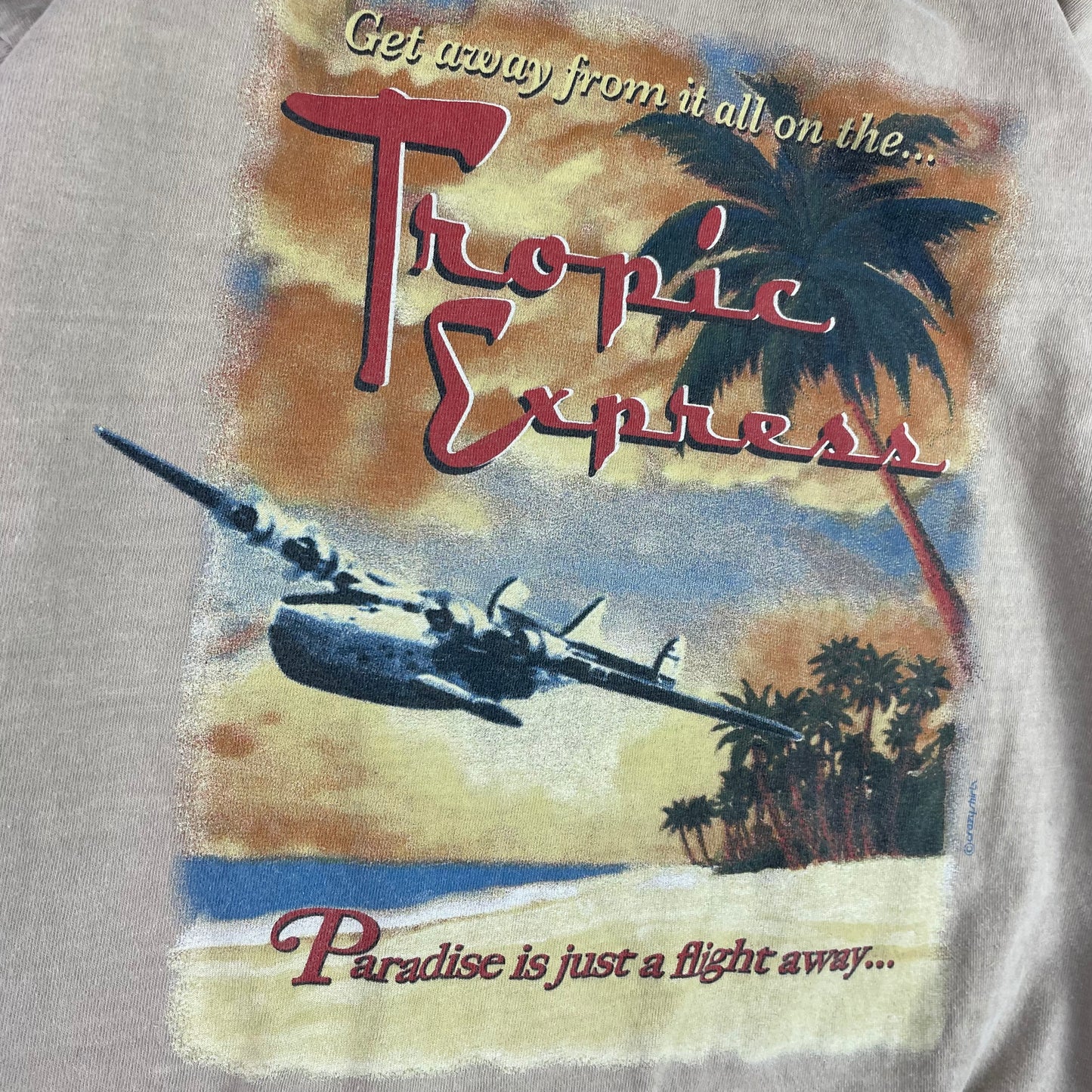 Vintage Crazy Shirt Kona Coffee Dyed Tropic Express Hawaii