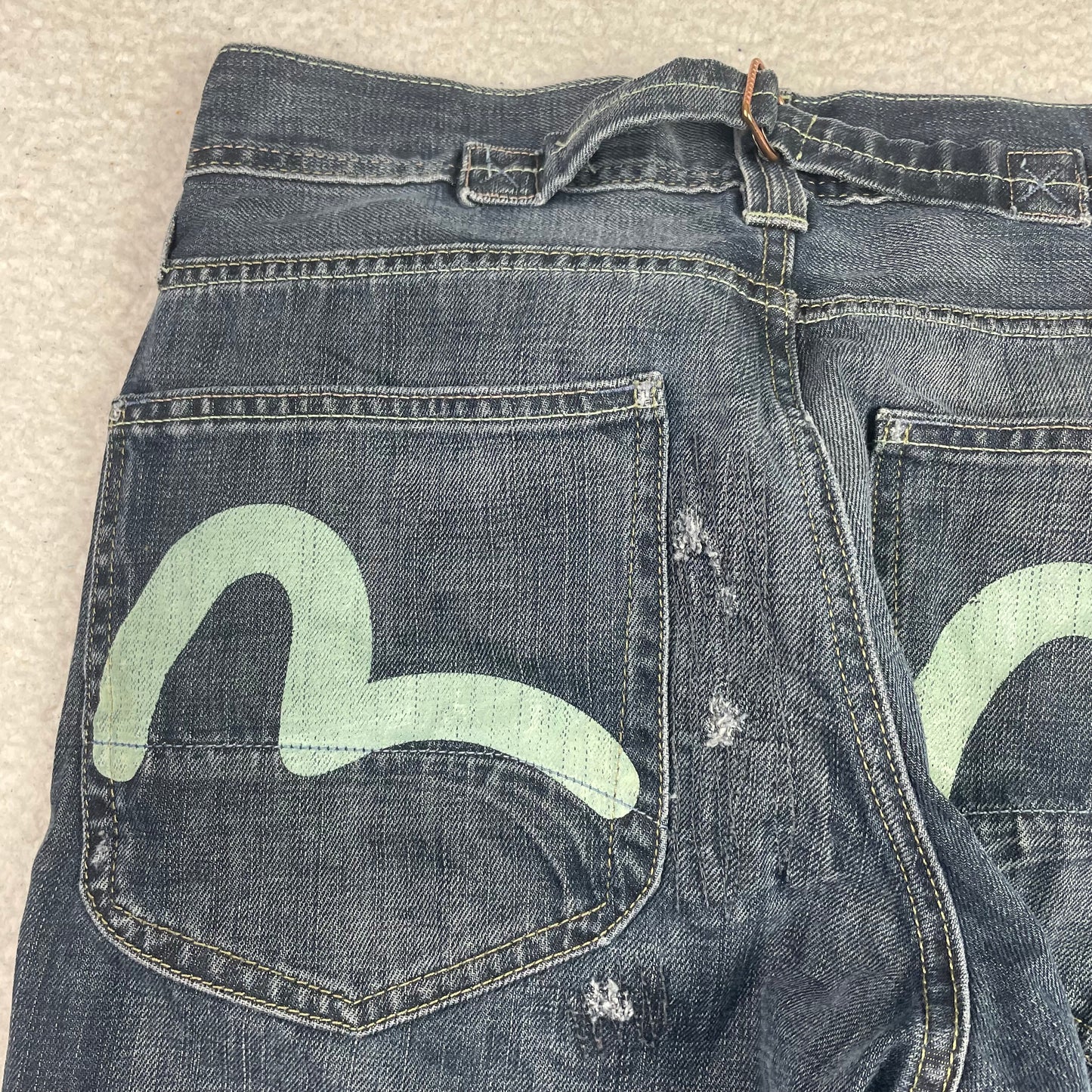 Evisu x Puma Dark Wash Seagull Logo Denim Jeans