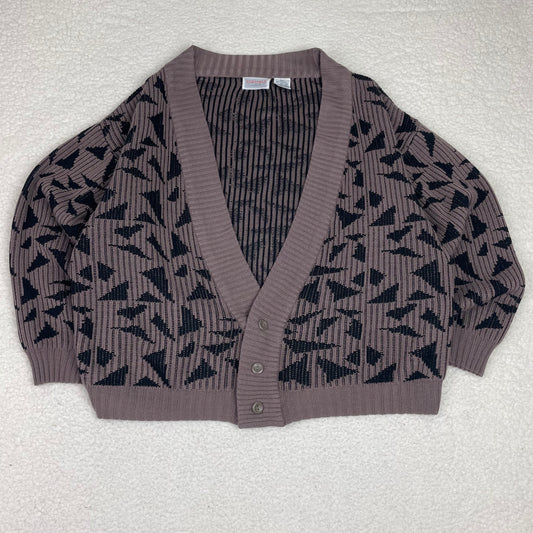 Vintage Grandpacore Oversized Graphic Boxy Cardigan Sweater