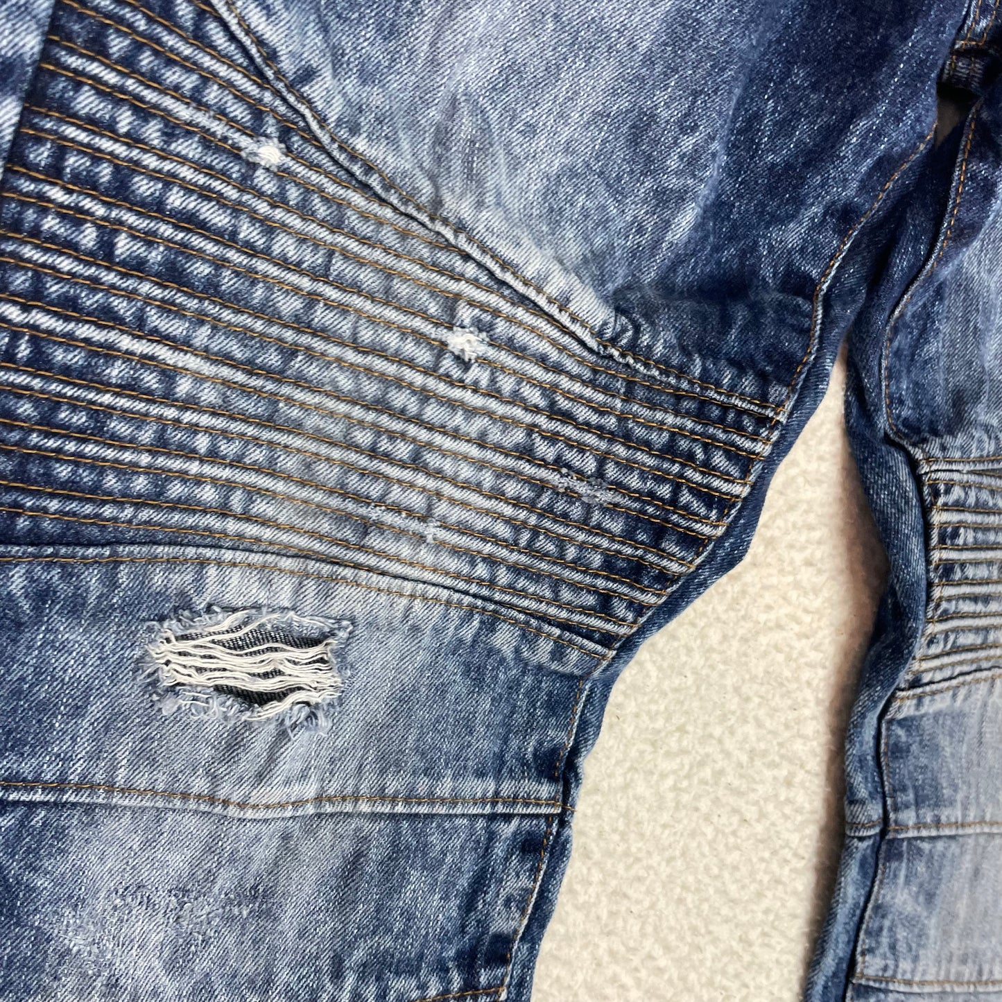 Southpole Acid Wash Moto Medium Wash Jeans