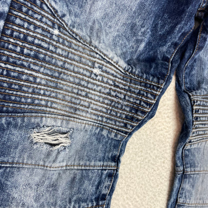 Southpole Acid Wash Moto Medium Wash Jeans