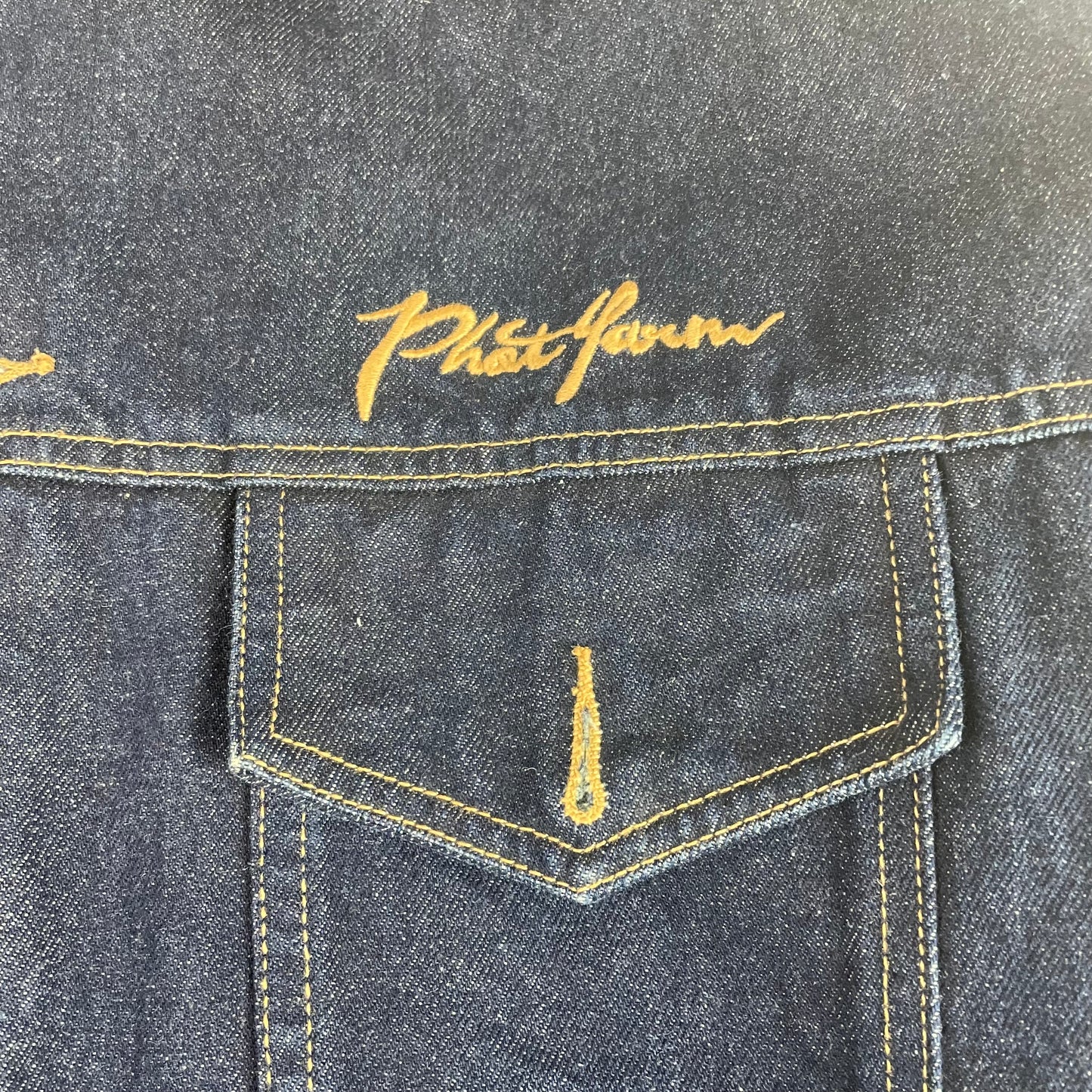 Y2K Phat Farm Dark Wash Denim Trucker Jacket