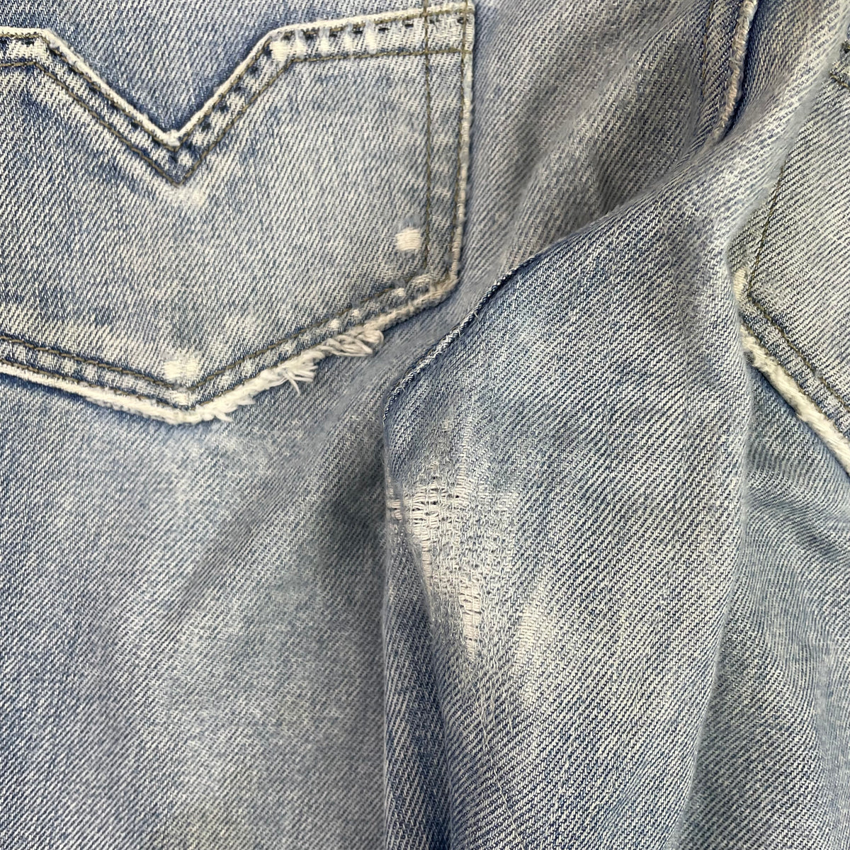Diesel Light Wash Distressed Larkee Straight Leg Jeans 36x32 Grunge